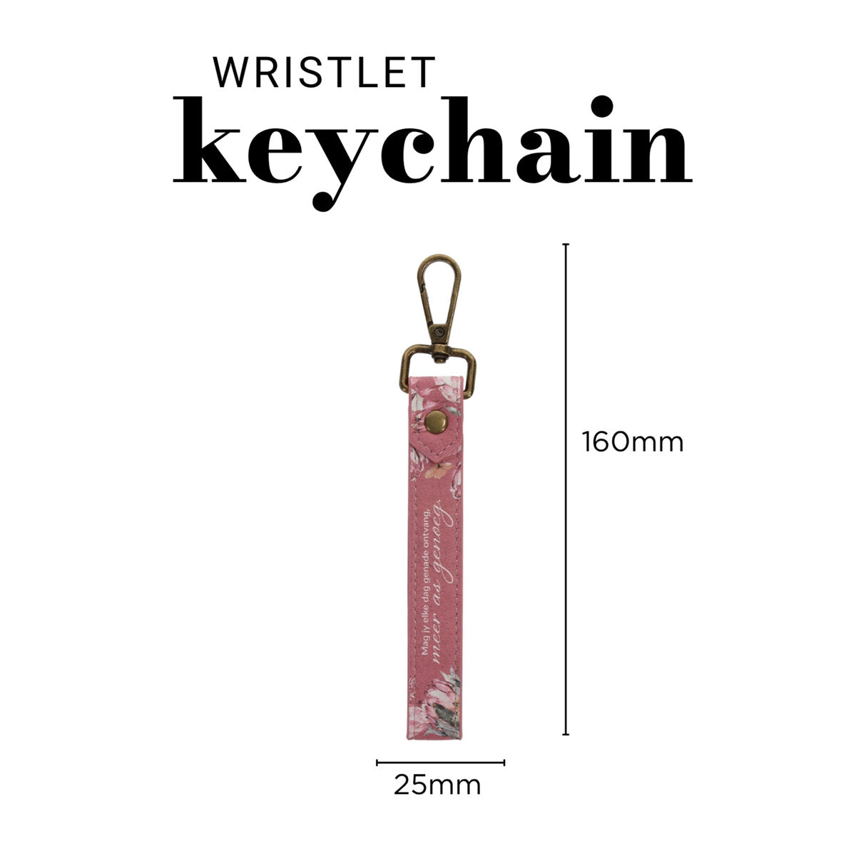 Mag Jy Elke Dag Genade Ontvang Afrikaans Faux Leather Wristlet Key Ring