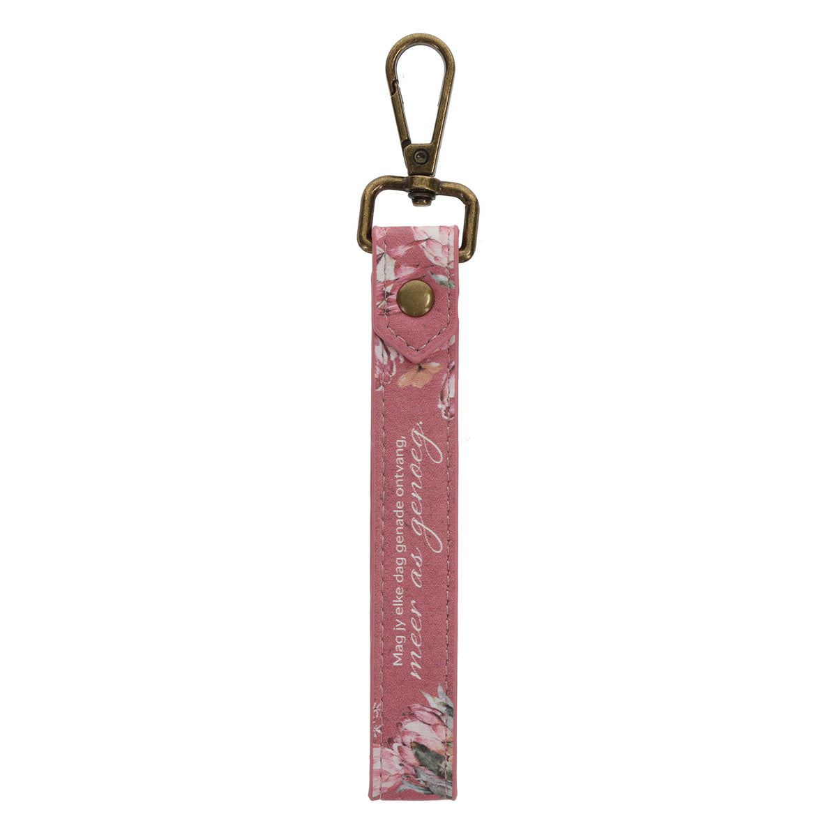 Mag Jy Elke Dag Genade Ontvang Afrikaans Faux Leather Wristlet Key Ring