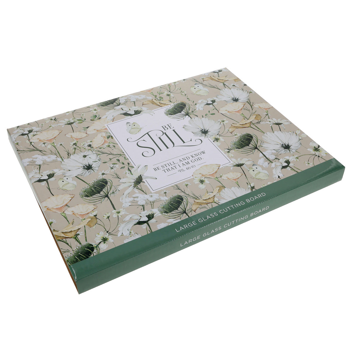 Be Still and Know That I Am God Large Glass Cutting Board