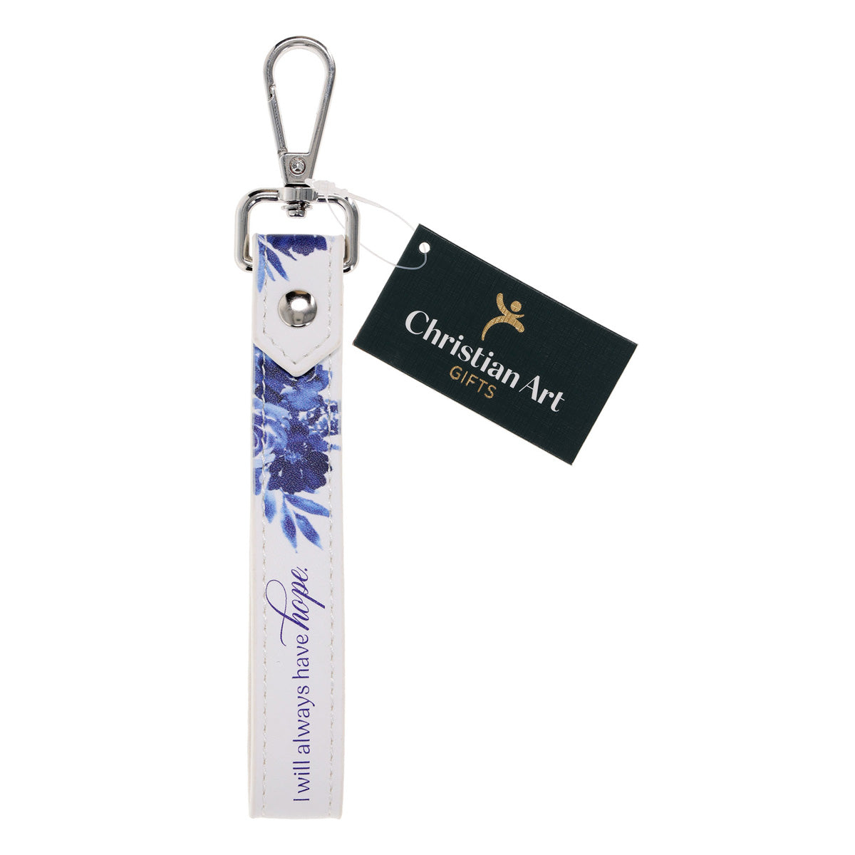 I Will Always Have Hope Faux Leather Wristlet Keychain