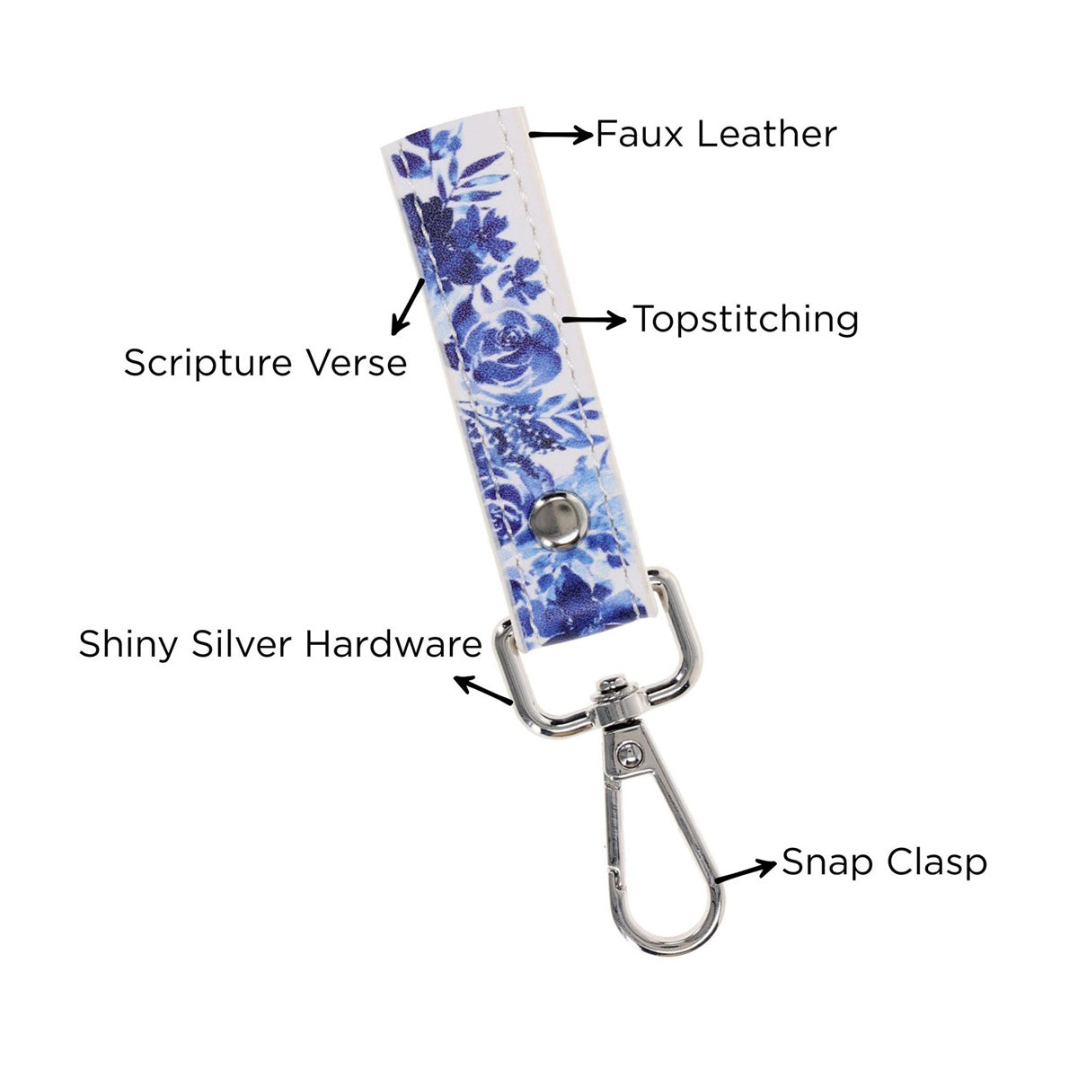 I Will Always Have Hope Faux Leather Wristlet Keychain