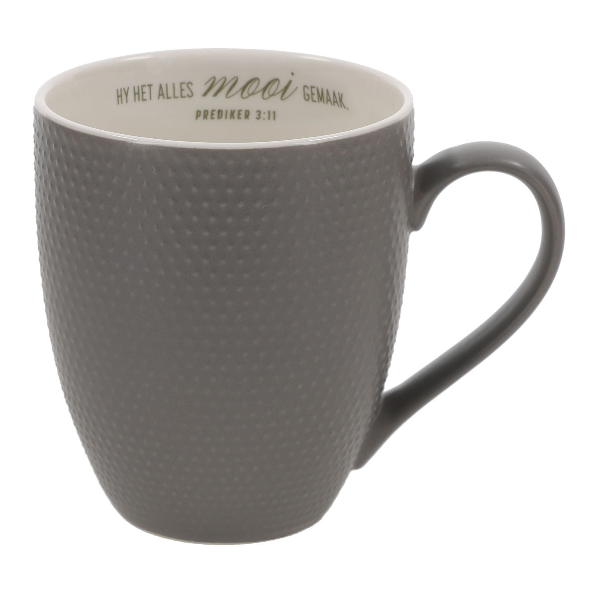 Hy Het Alles Mooi Gemaak Afrikaans Grey Ceramic Mug