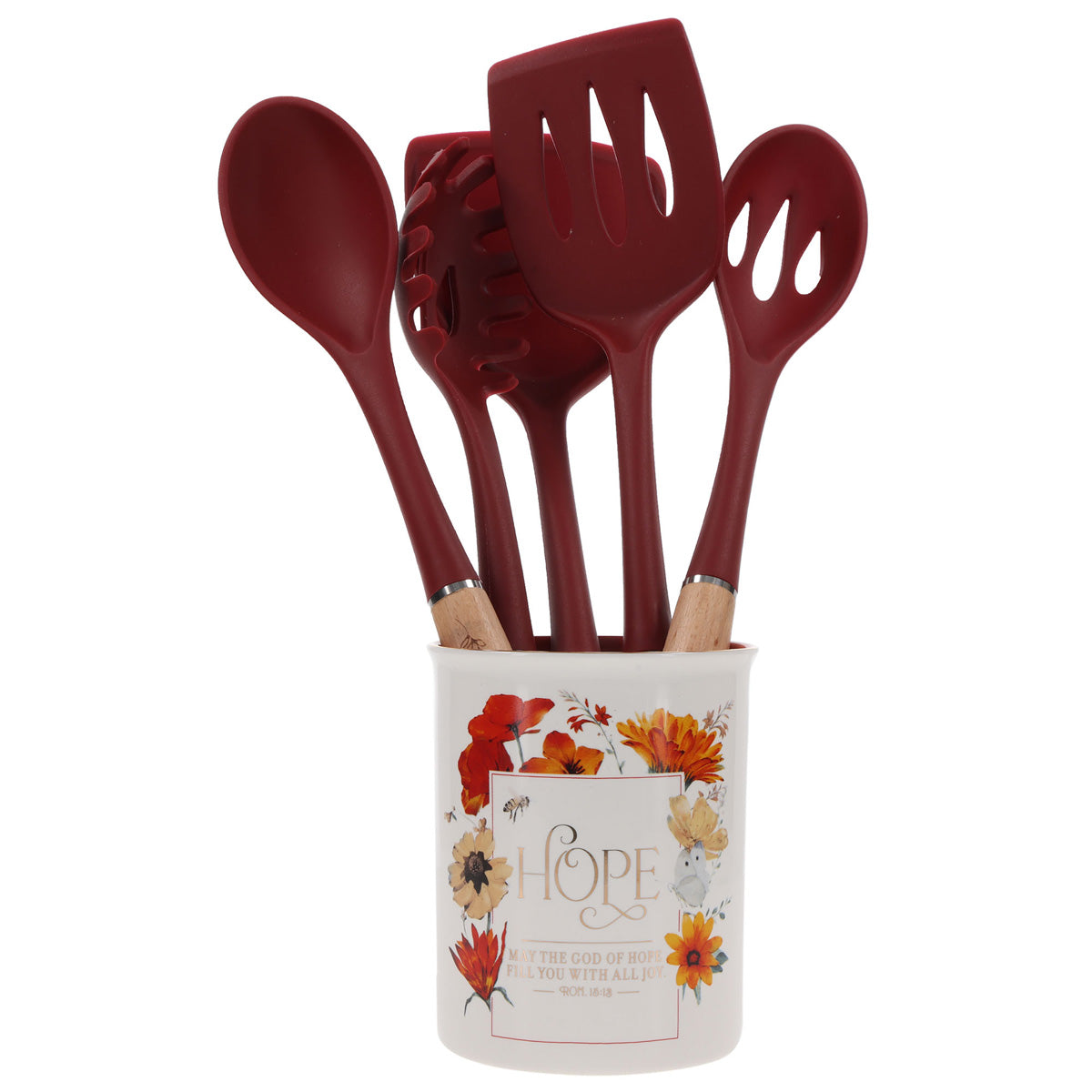 May the God of Hope Fill You with All Joy Ceramic Utensil Holder