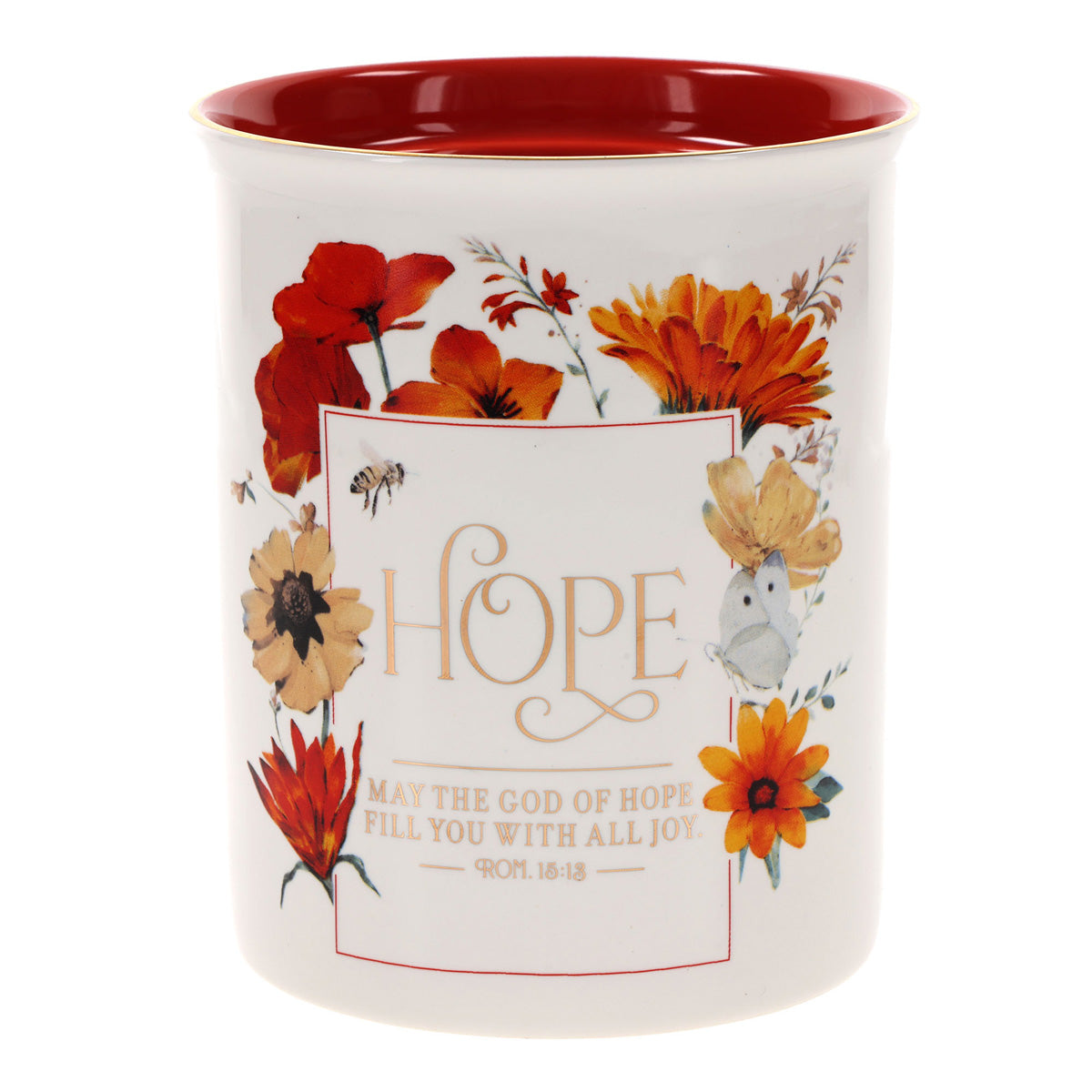 May the God of Hope Fill You with All Joy Ceramic Utensil Holder
