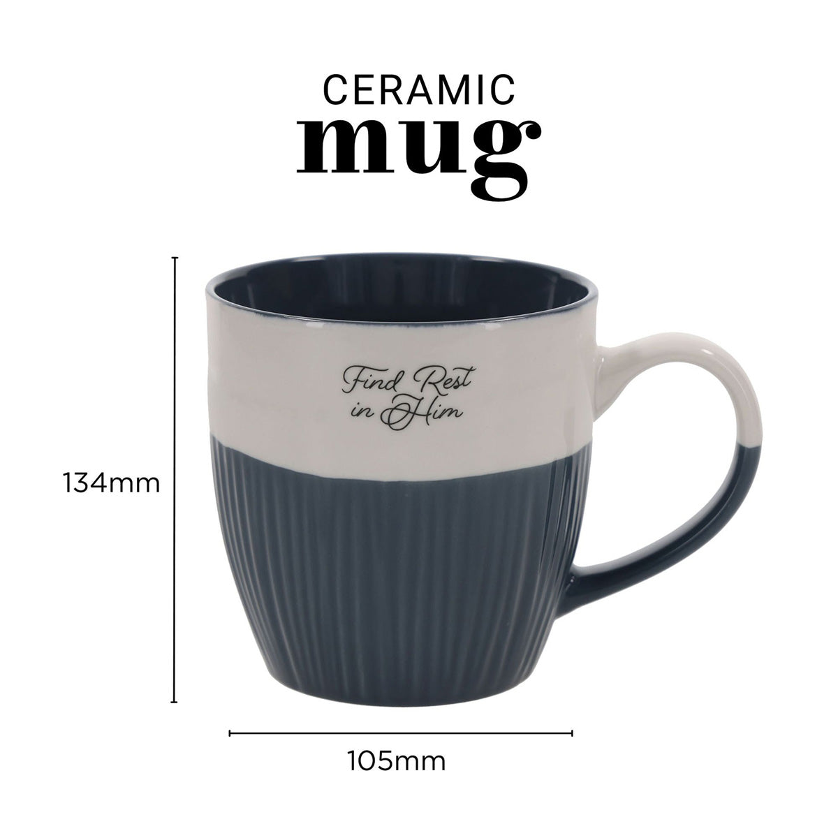 Find Rest in Him Blue Ceramic Mug