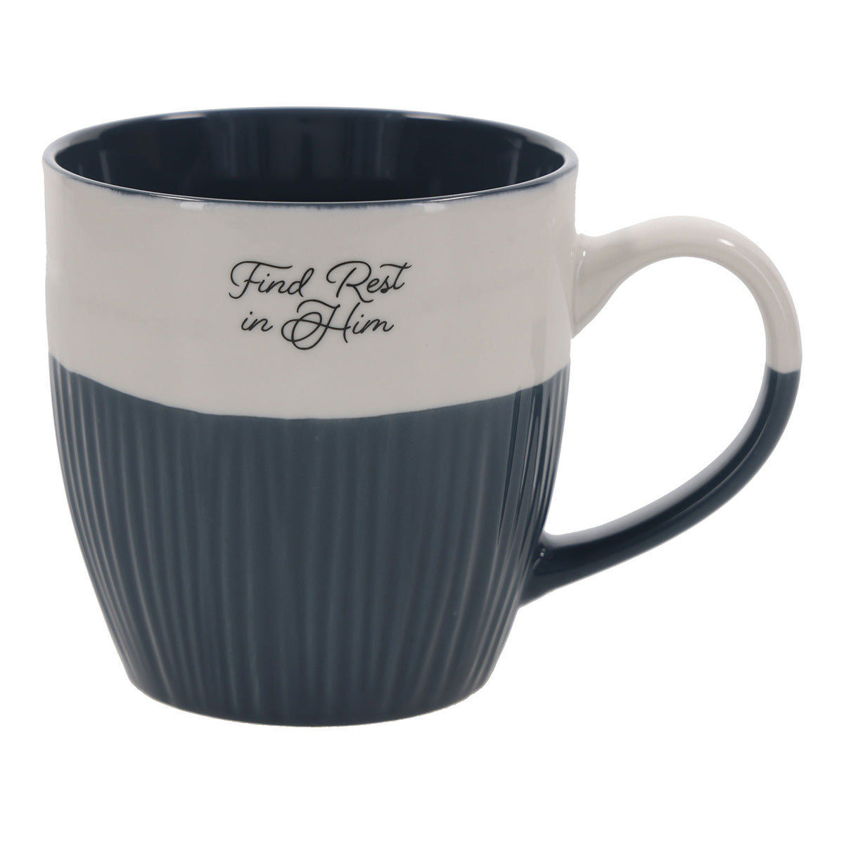 Find Rest in Him Blue Ceramic Mug