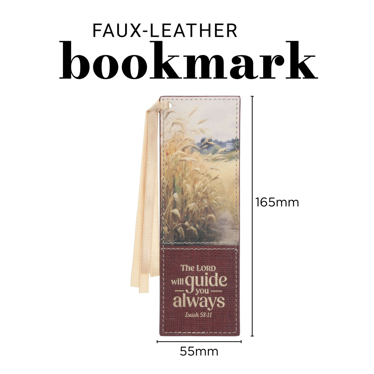 The Lord Will Guide You Always Faux Leather Bookmark