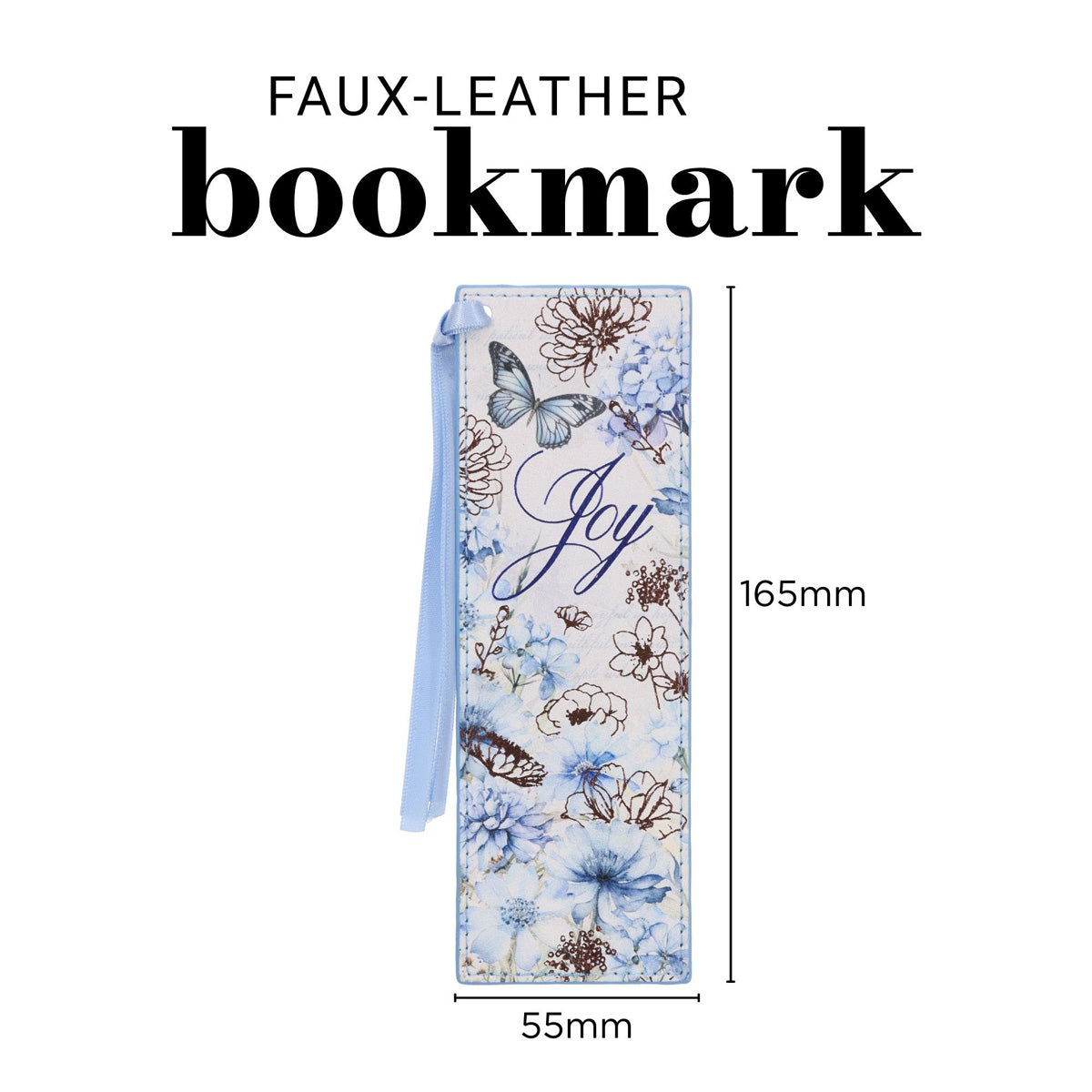 Joy Faux Leather Bookmark