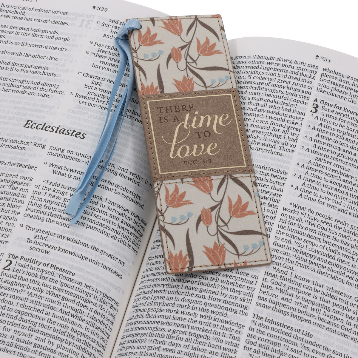 There Is a Time to Love Faux Leather Bookmark