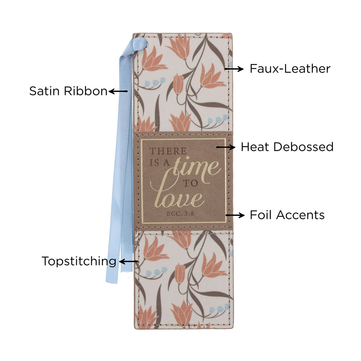 There Is a Time to Love Faux Leather Bookmark