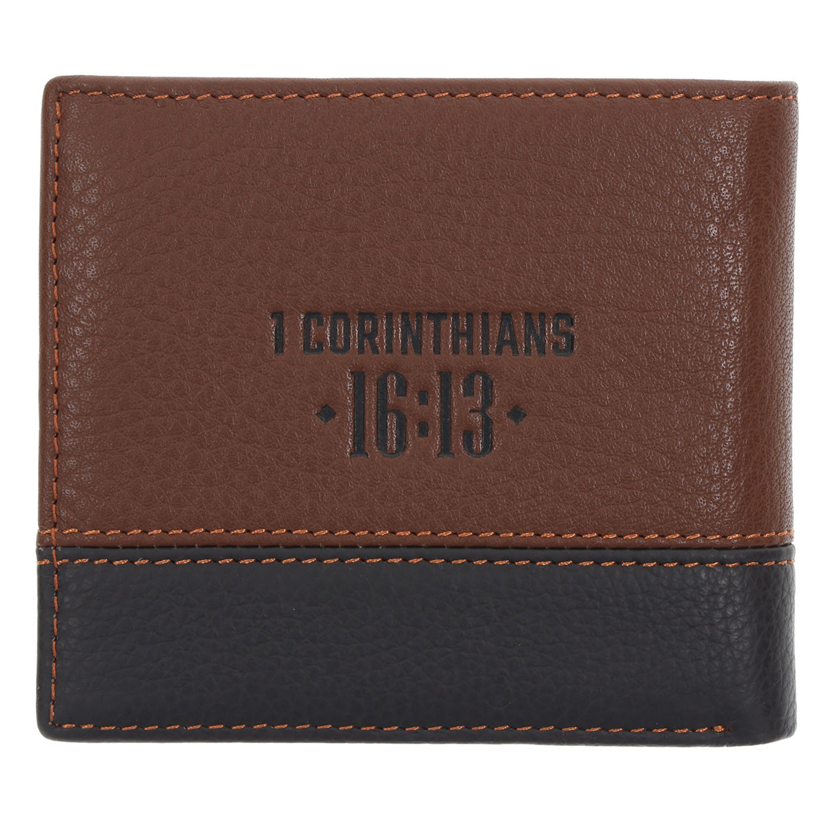 Stand Firm in the Faith Dark Brown Genuine Leather Wallet