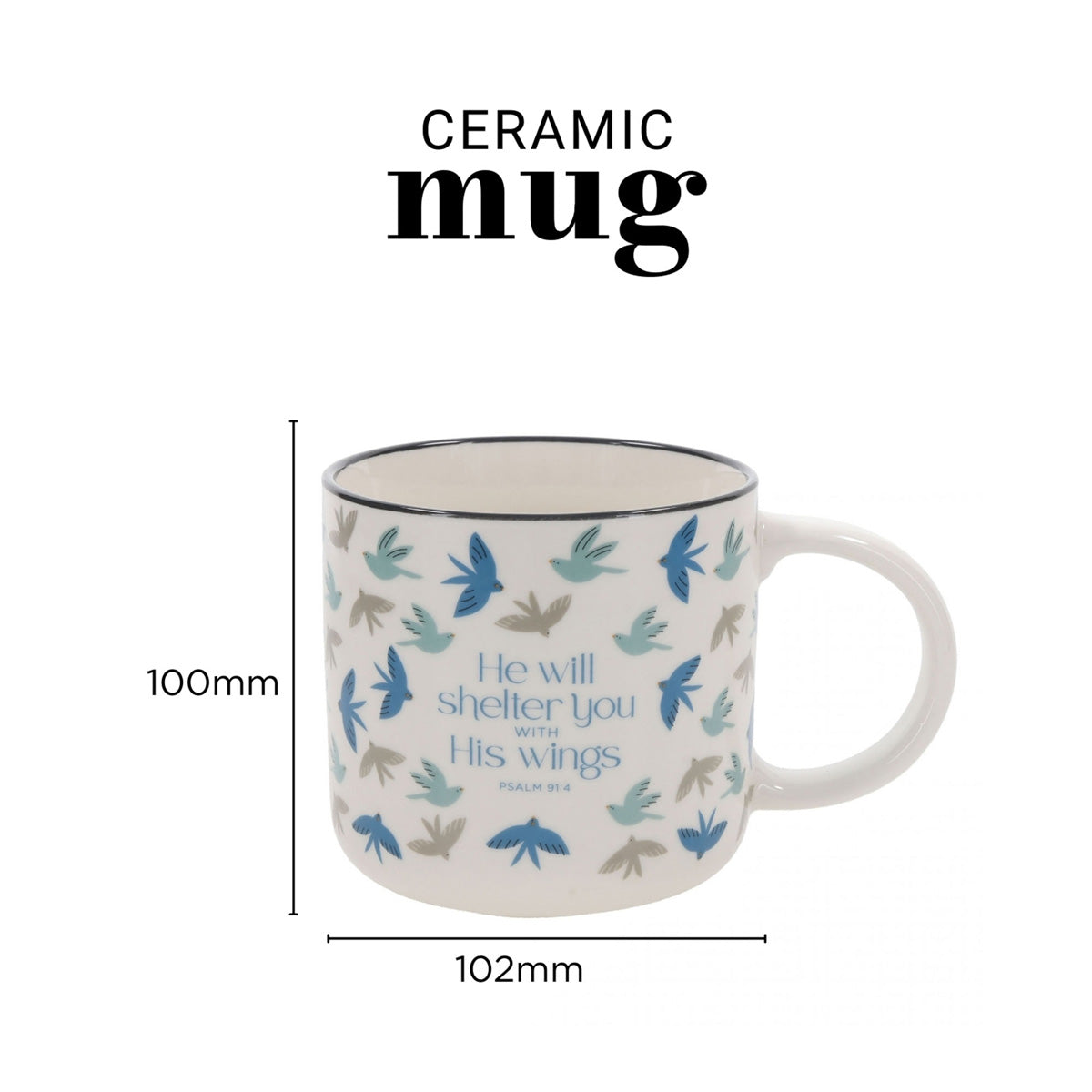 He Will Shelter You with His Wings Ceramic Mug