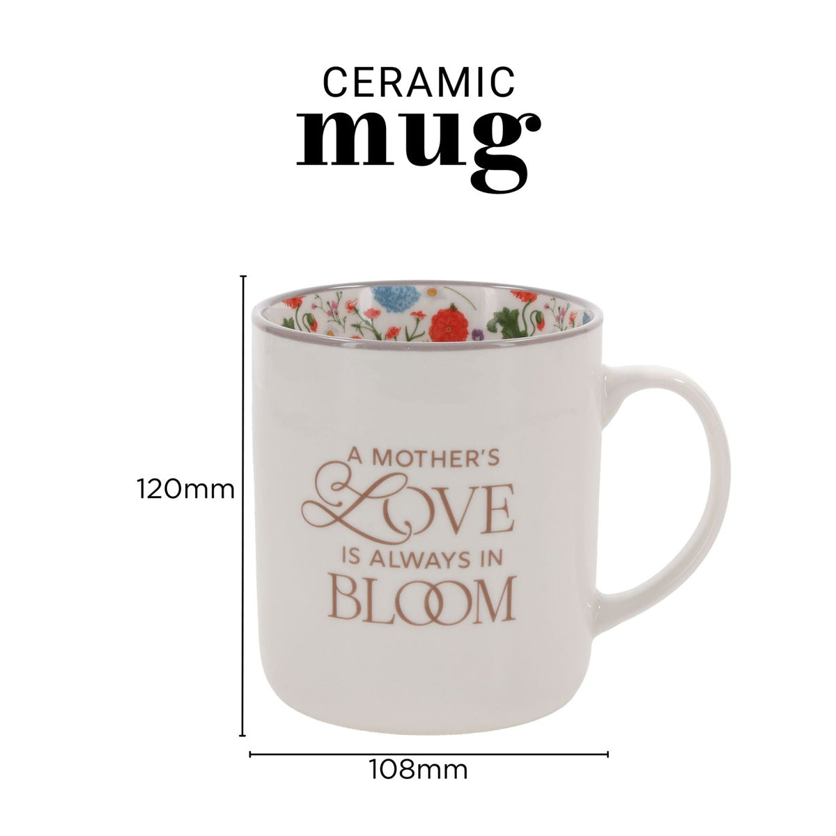 A Mother's Love Is Always in Bloom Floral Ceramic Mug