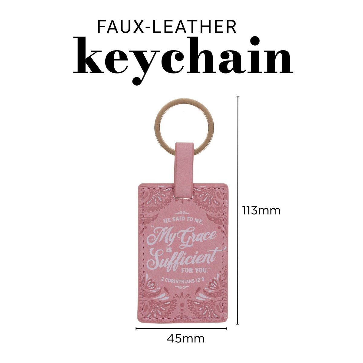 My Grace Is Sufficient for You Faux Leather Keychain