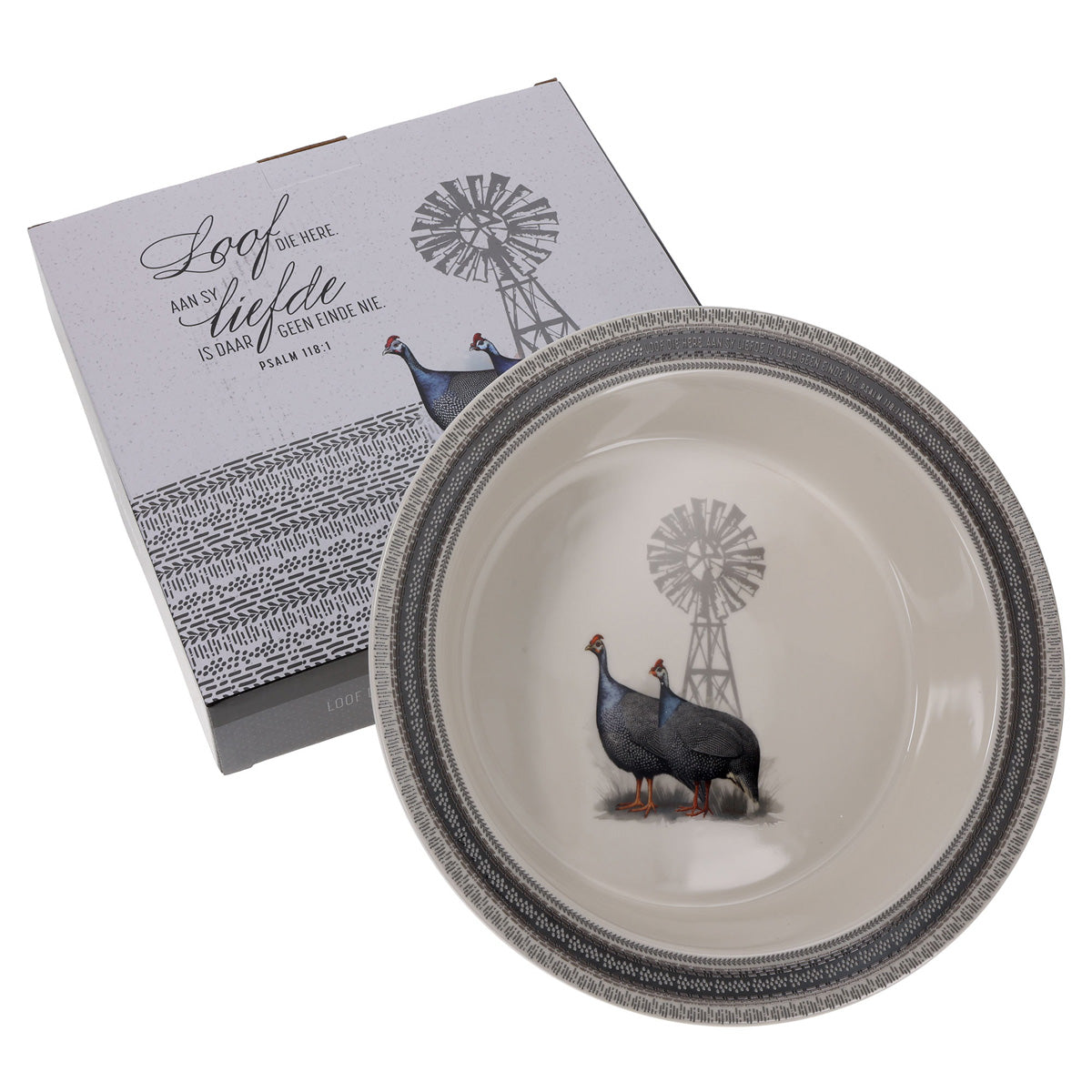 Loof die Here, aan Sy Liefde Is Daar Geen Einde Nie Afrikaans Ceramic Pie Plate