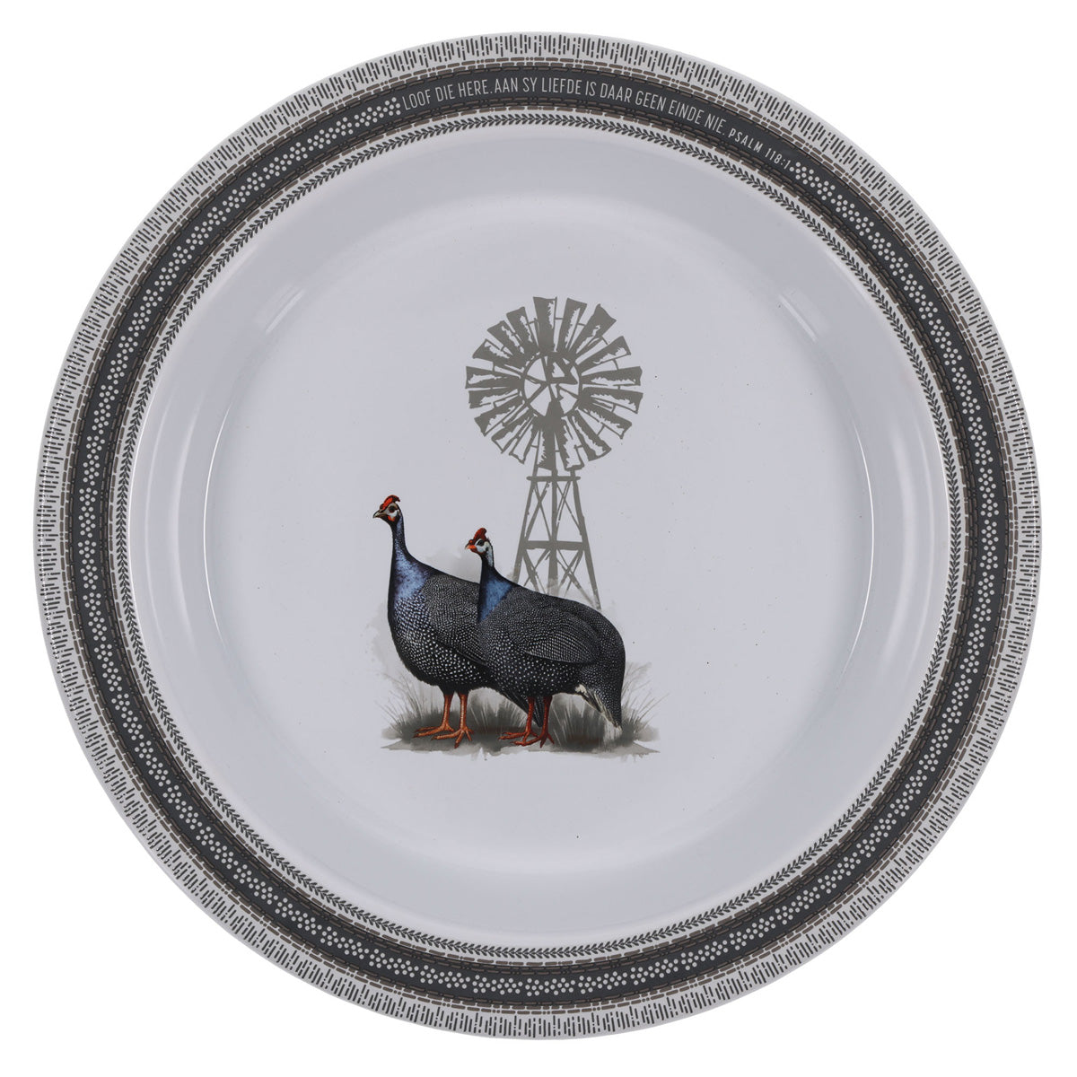 Loof die Here, aan Sy Liefde Is Daar Geen Einde Nie Afrikaans Ceramic Pie Plate