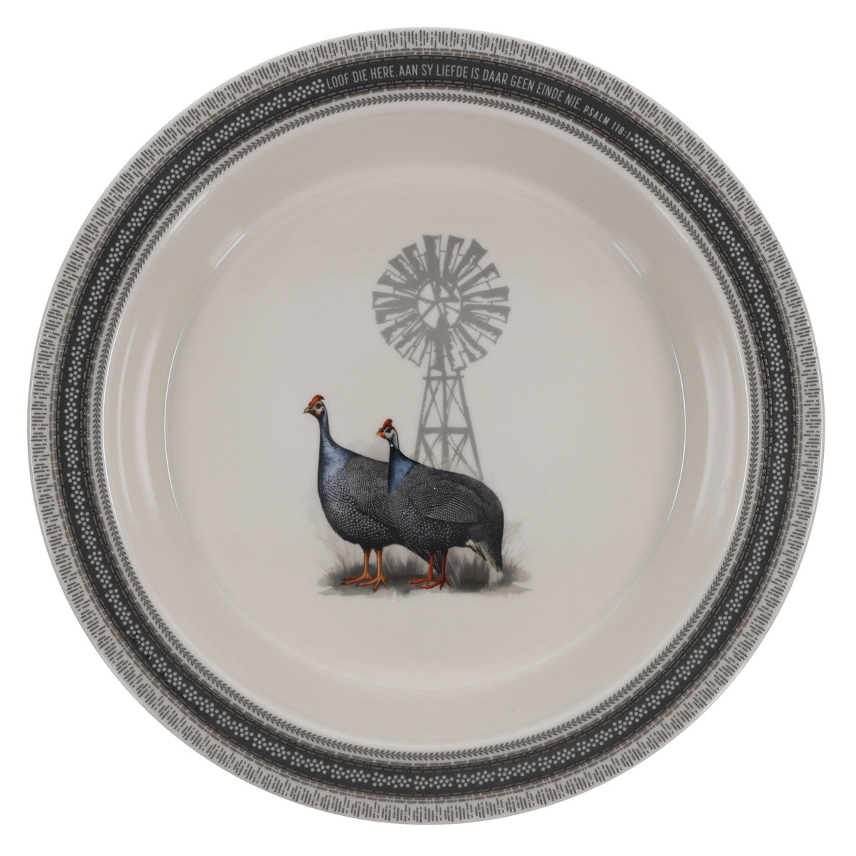 Loof die Here, aan Sy Liefde Is Daar Geen Einde Nie Afrikaans Ceramic Pie Plate