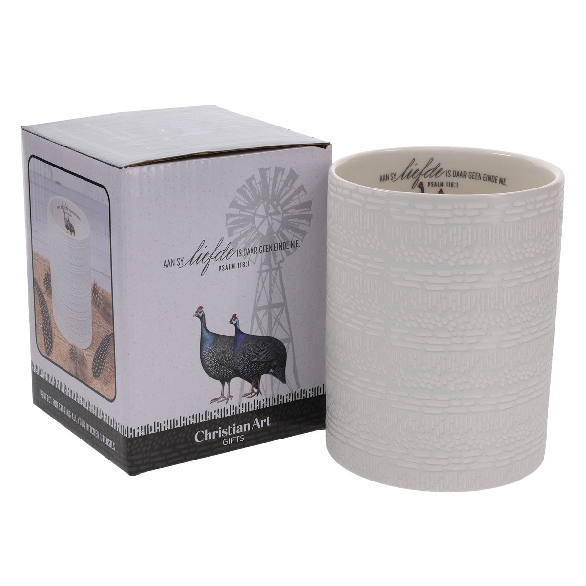 Aan Sy Liefde Is Daar Geen Einde Nie Afrikaans Ceramic Utensil Holder