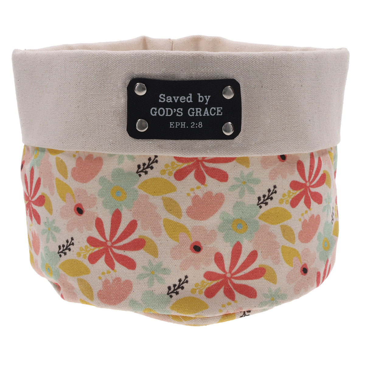 Saved by God's Grace Canvas Planter Cover