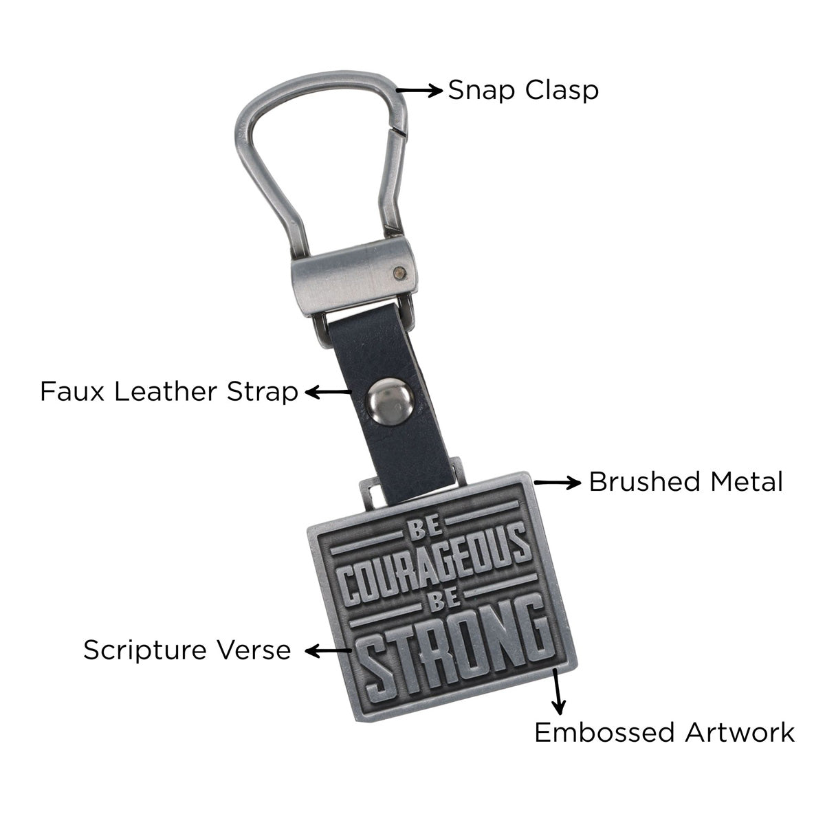Be Courageous, Be Strong Metal Keychain