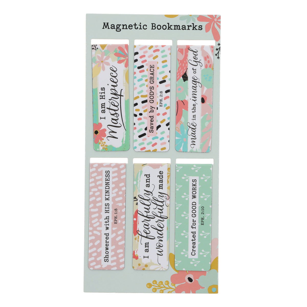 I Am His Masterpiece Six-Piece Magnetic Bookmark Set