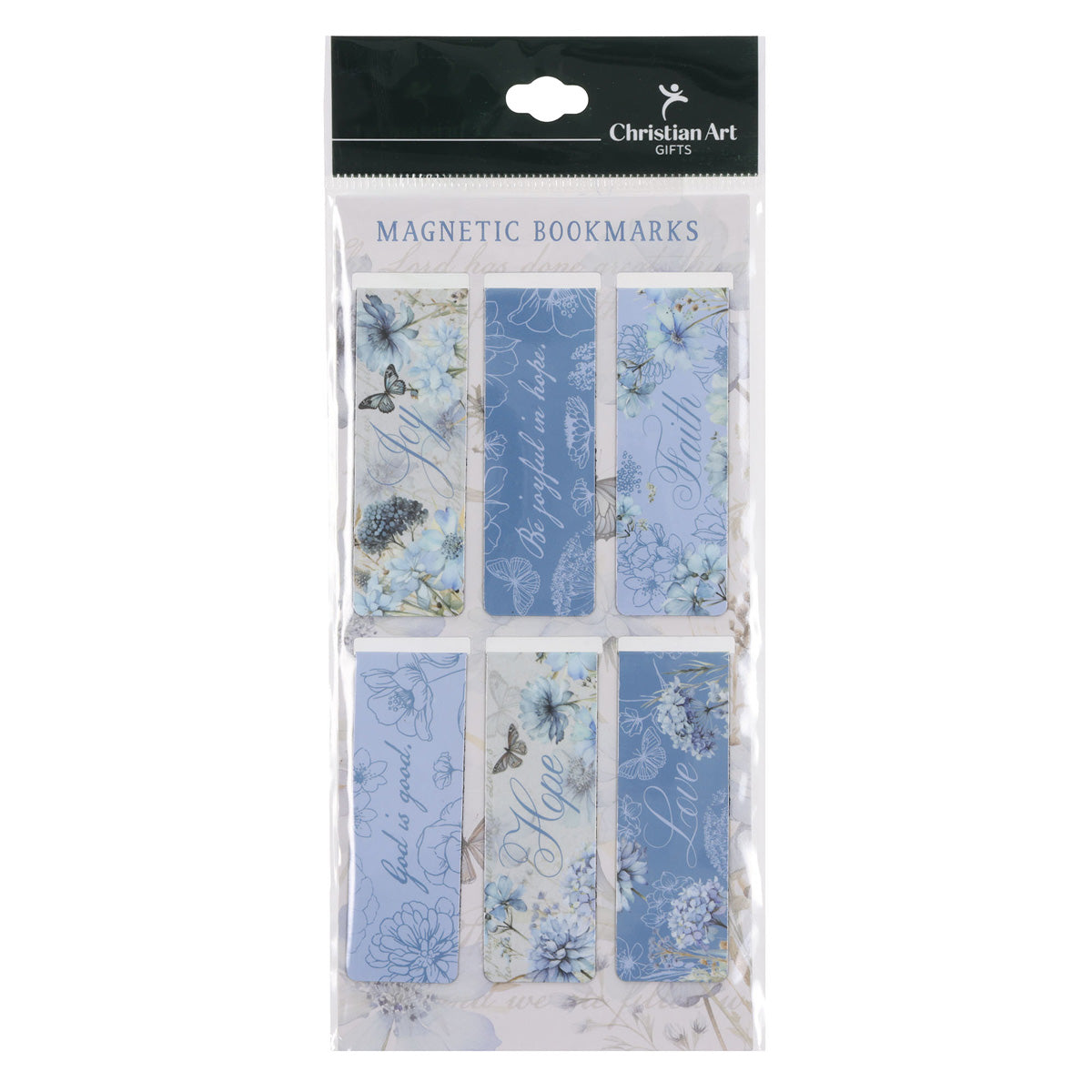 Blue Butterfly Six-Piece Magnetic Bookmark Set