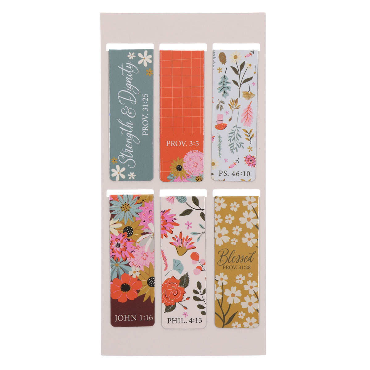 Be Still Bright Blooms Six-Piece Magnetic Bookmark Set