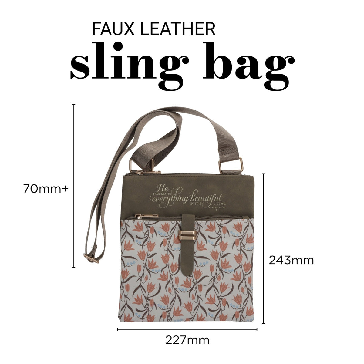 He Has Made Everything Beautiful in Its Time Faux Leather Sling Bag