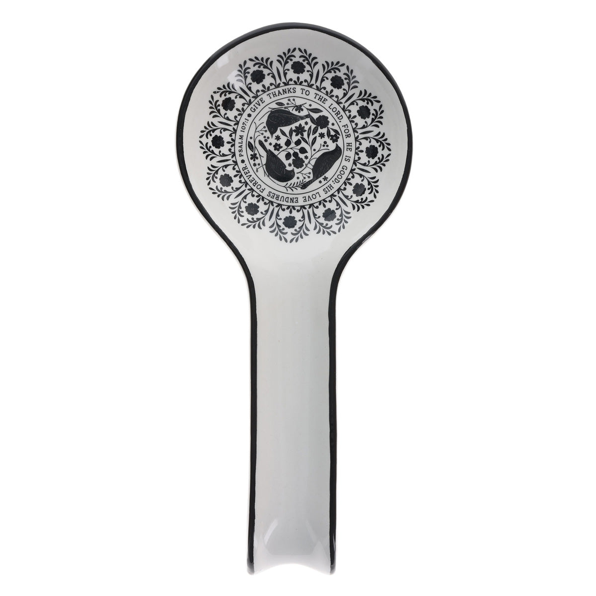 Give Thanks to the Lord for He Is Good Ceramic Spoon Rest