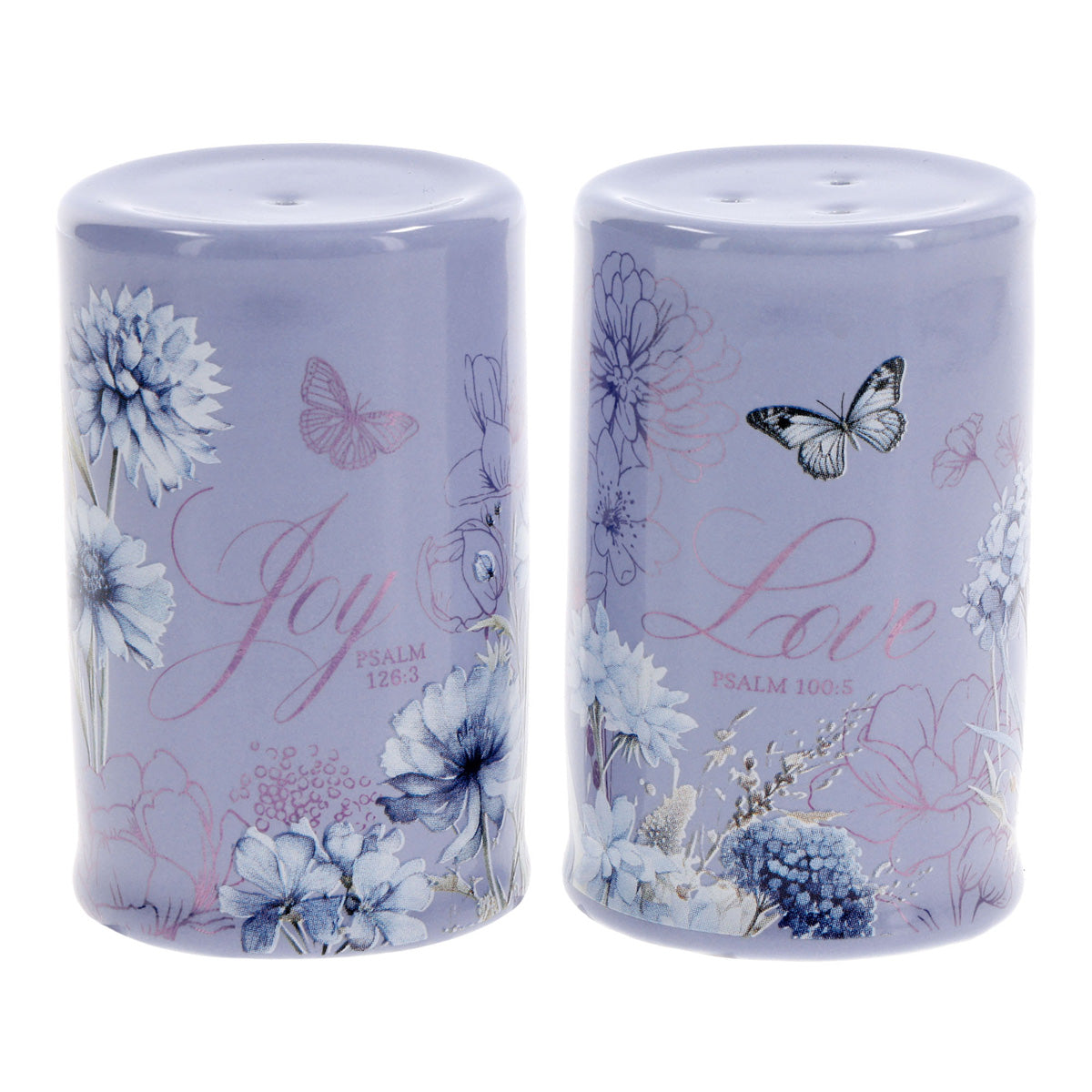 Joy and Love Ceramic Salt and Pepper Set
