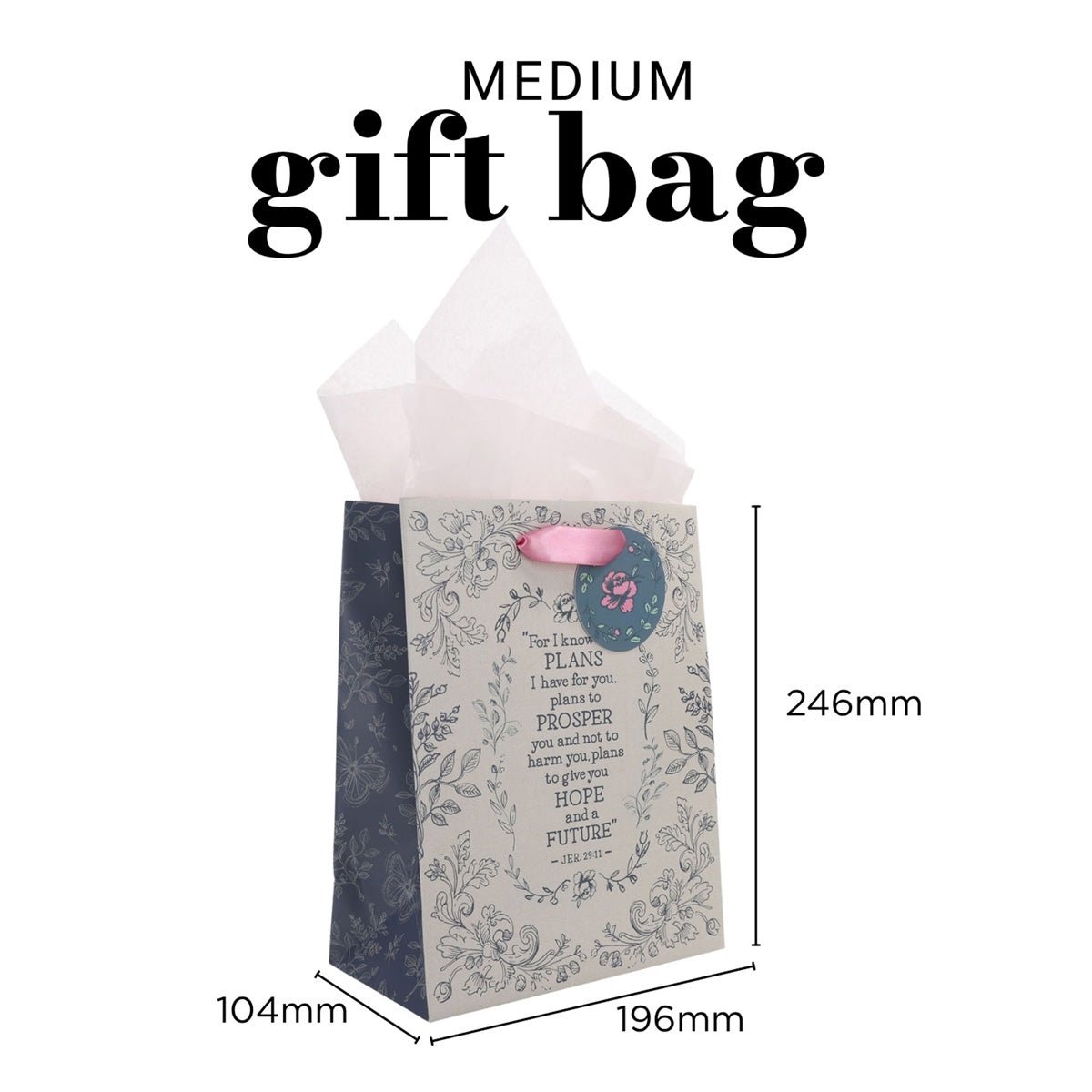 For I Know the Plans Medium Gift Bag with Gift Tag