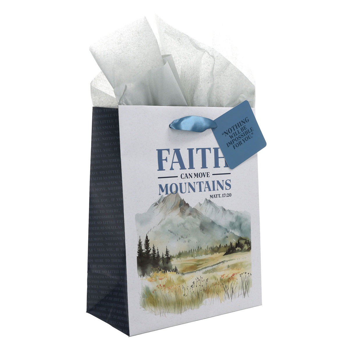 Faith Can Move Mountains Medium Gift Bag with Gift Tag