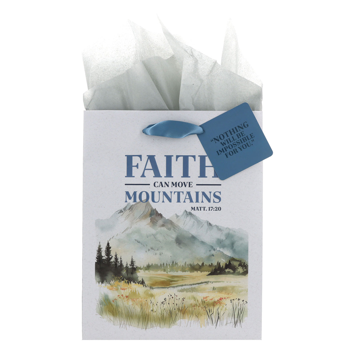 Faith Can Move Mountains Medium Gift Bag with Gift Tag