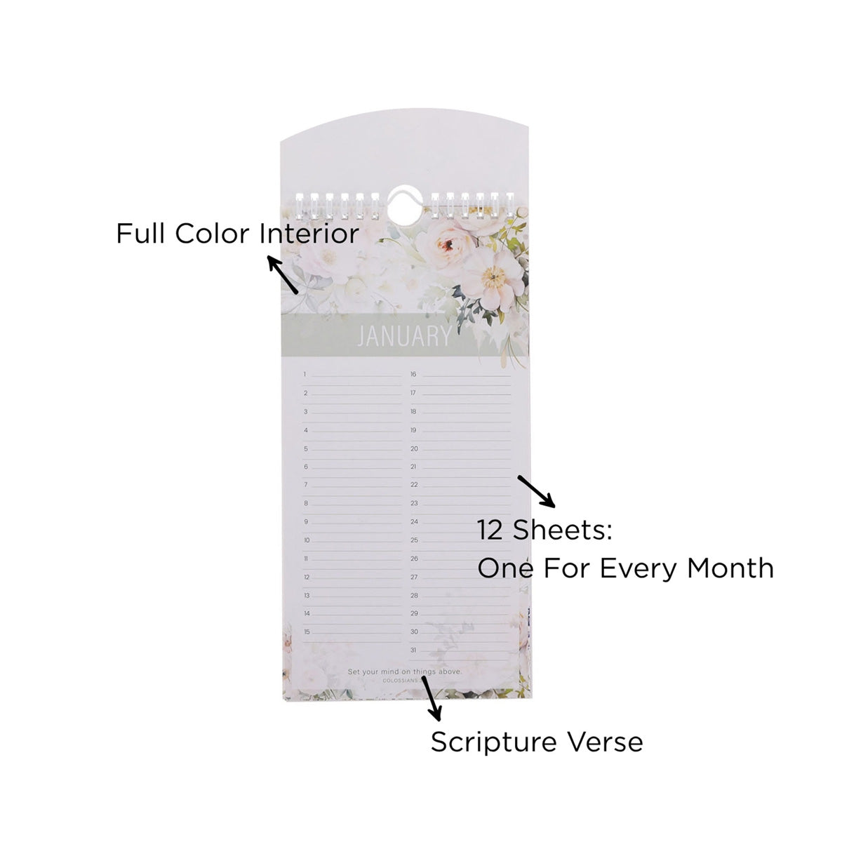 This Is the Day That the Lord Has Made Pink Floral Special Days Calendar