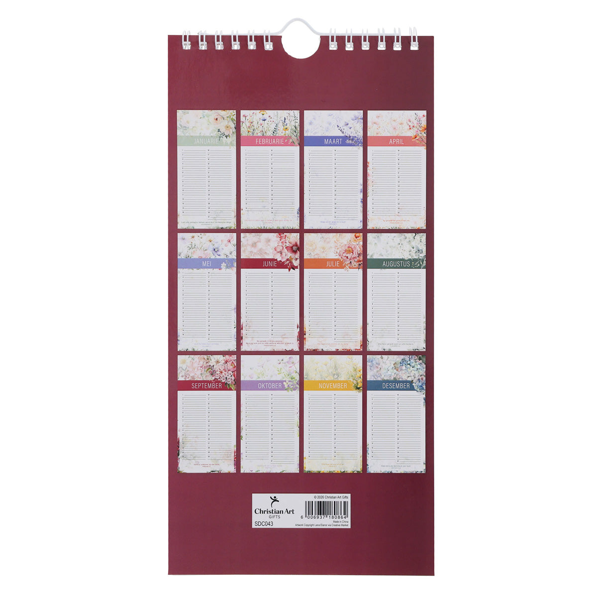 Dit Is die Dag Wat die Here Gemaak Het Pink Floral Afrikaans Special Days Calendar