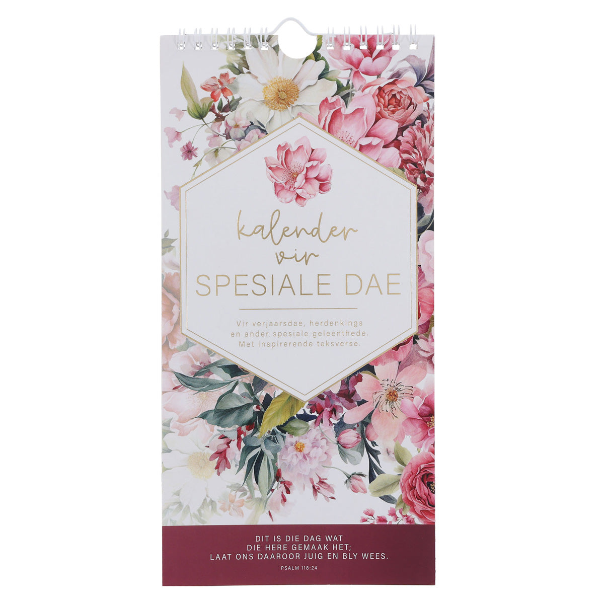 Dit Is die Dag Wat die Here Gemaak Het Pink Floral Afrikaans Special Days Calendar