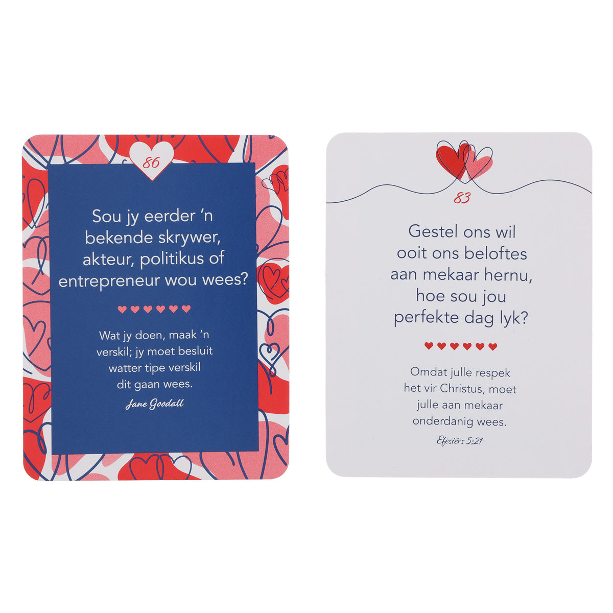 88 Saampraat-Idees vir Paartjies Afrikaans Boxed Cards