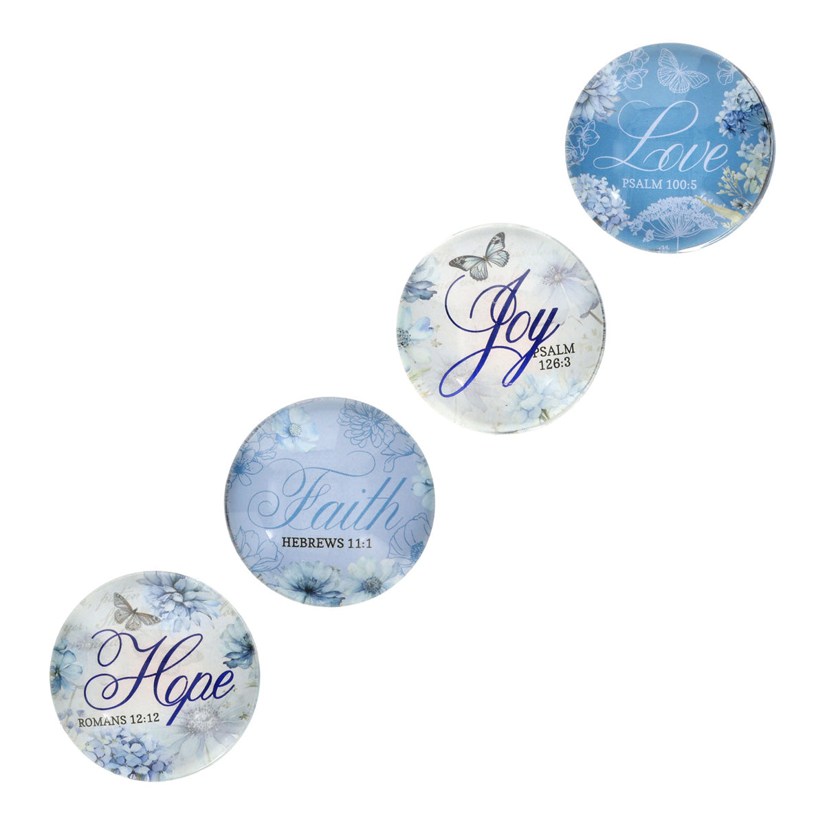 Be Joyful in Hope Four-Piece Glass Magnetic Set