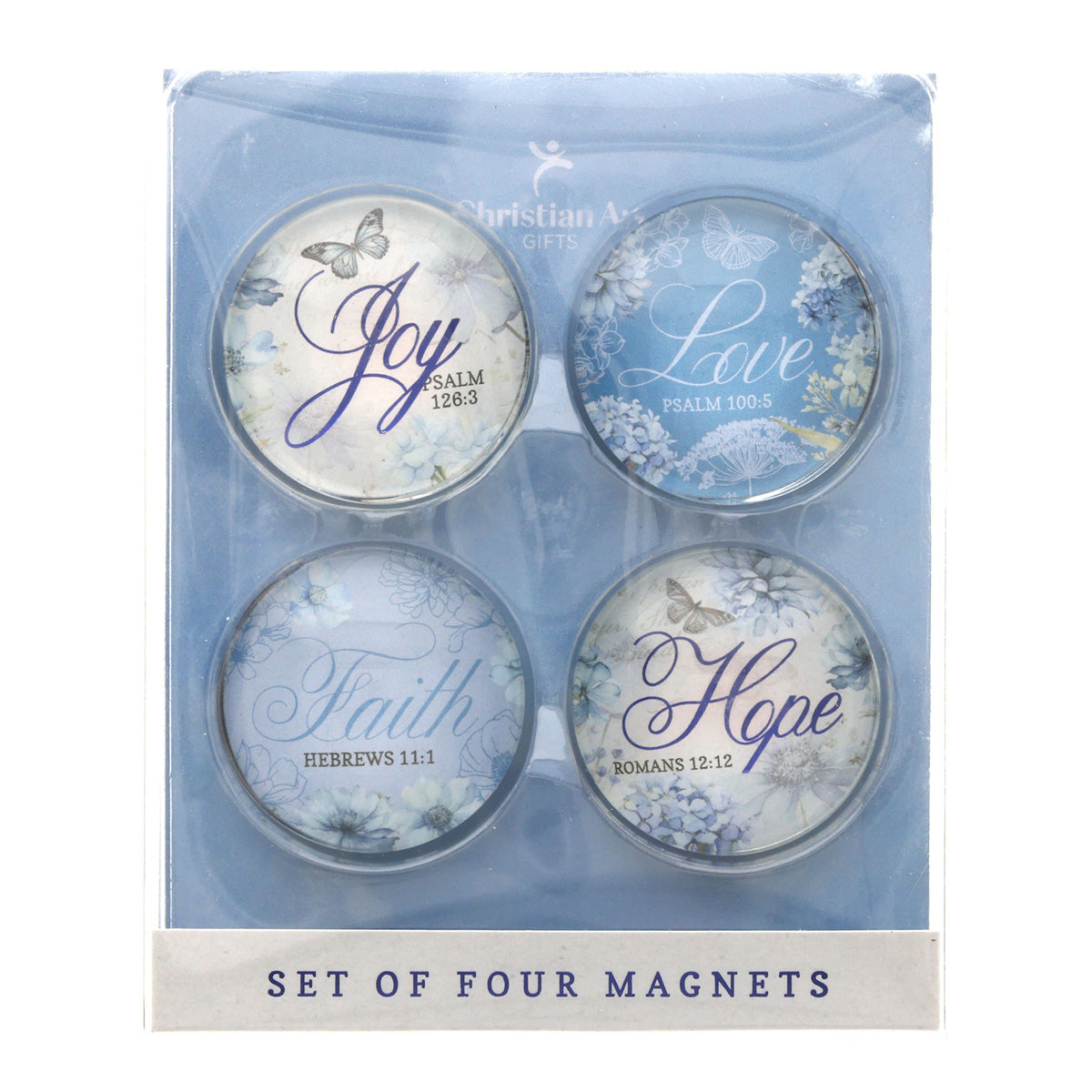Be Joyful in Hope Four-Piece Glass Magnetic Set