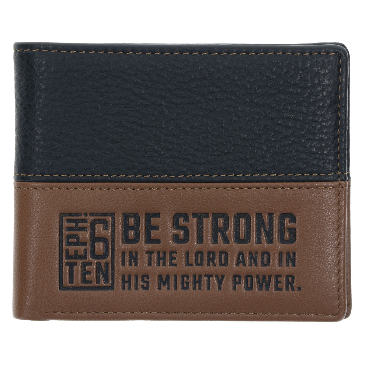 Be Strong in the Lord Two-Tone Genuine Leather Wallet