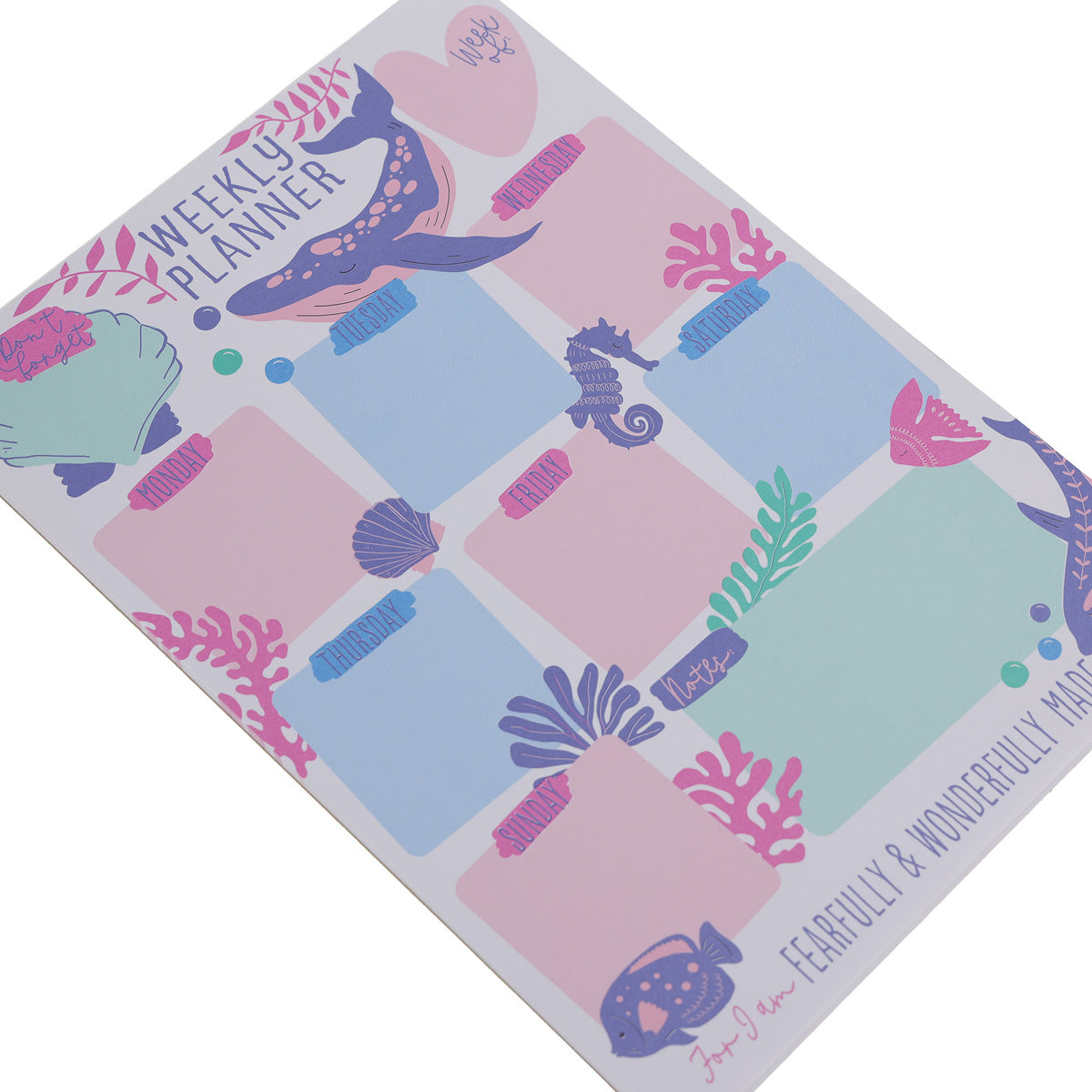 A4 Weekly Desk Planner - For I Am Fearfully and Wonderfully Made