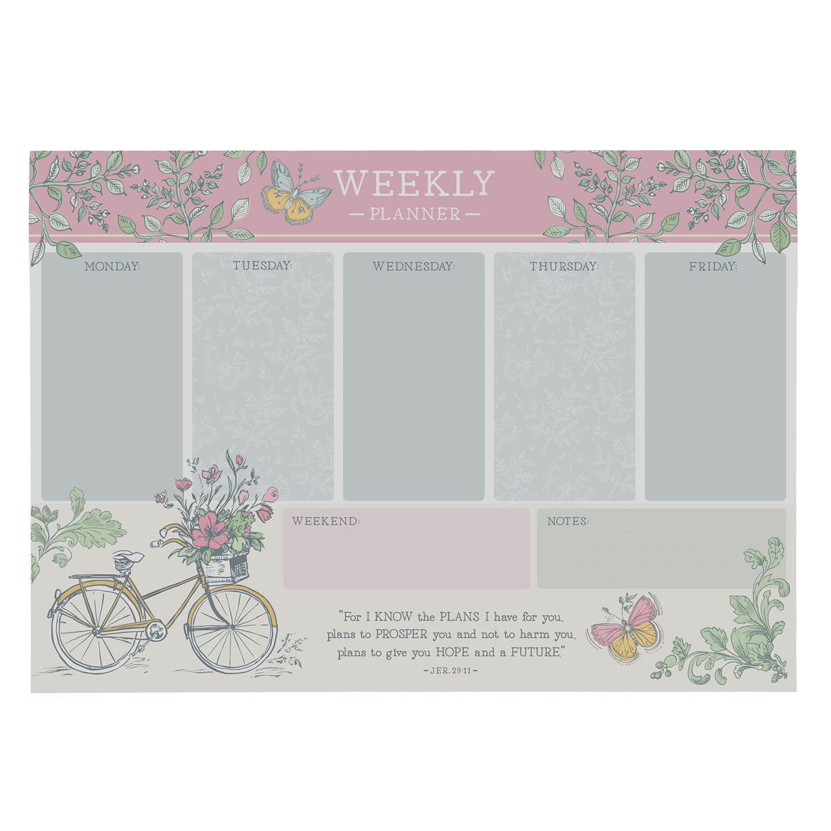 A4 Weekly Desk Planner - For I Know the Plans