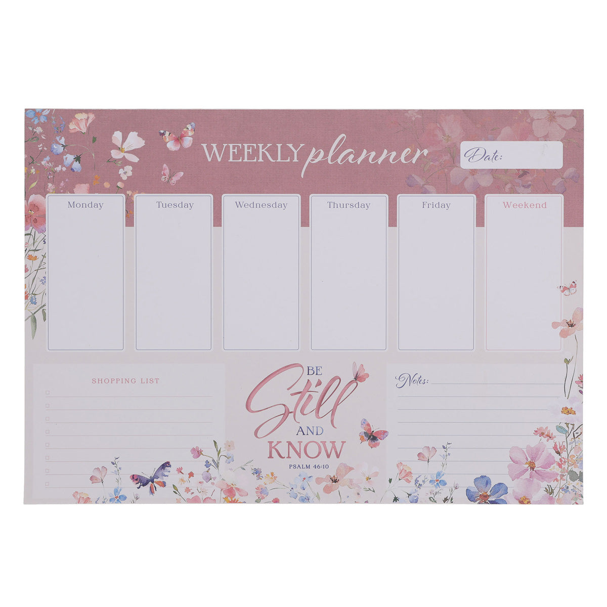 A4 Weekly Desk Planner - Be Still and Know