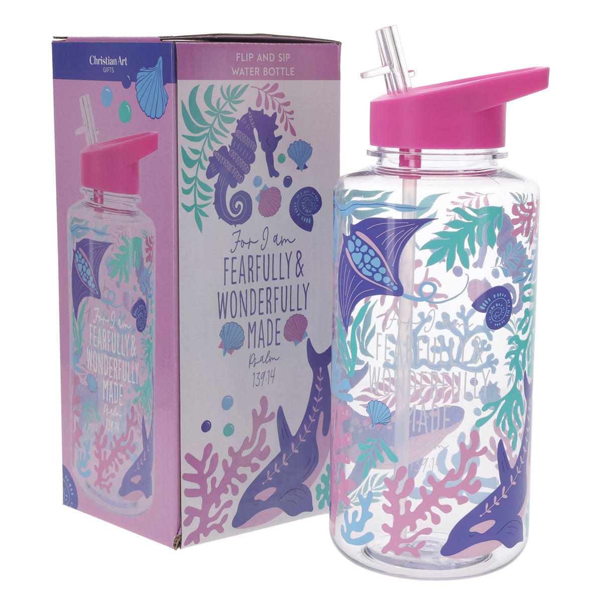 For I Am Fearfully and Wonderfully Made Plastic Water Bottle