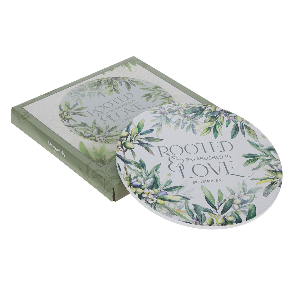 Rooted and Established in Love Ceramic Trivet