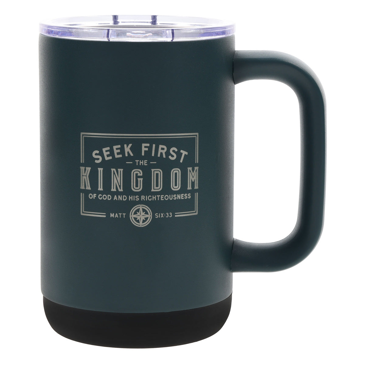 Travel Mug - Seek First the Kingdom of God (Stainless Steel, Camp Style)
