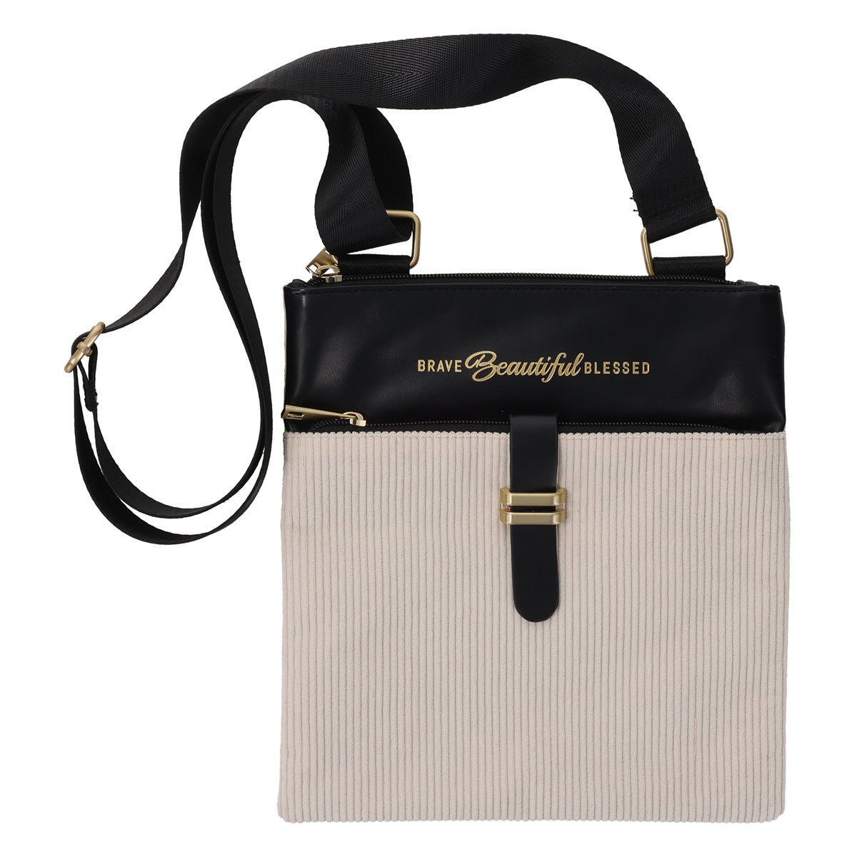 Brave Beautiful Blessed Faux Leather Sling Bag