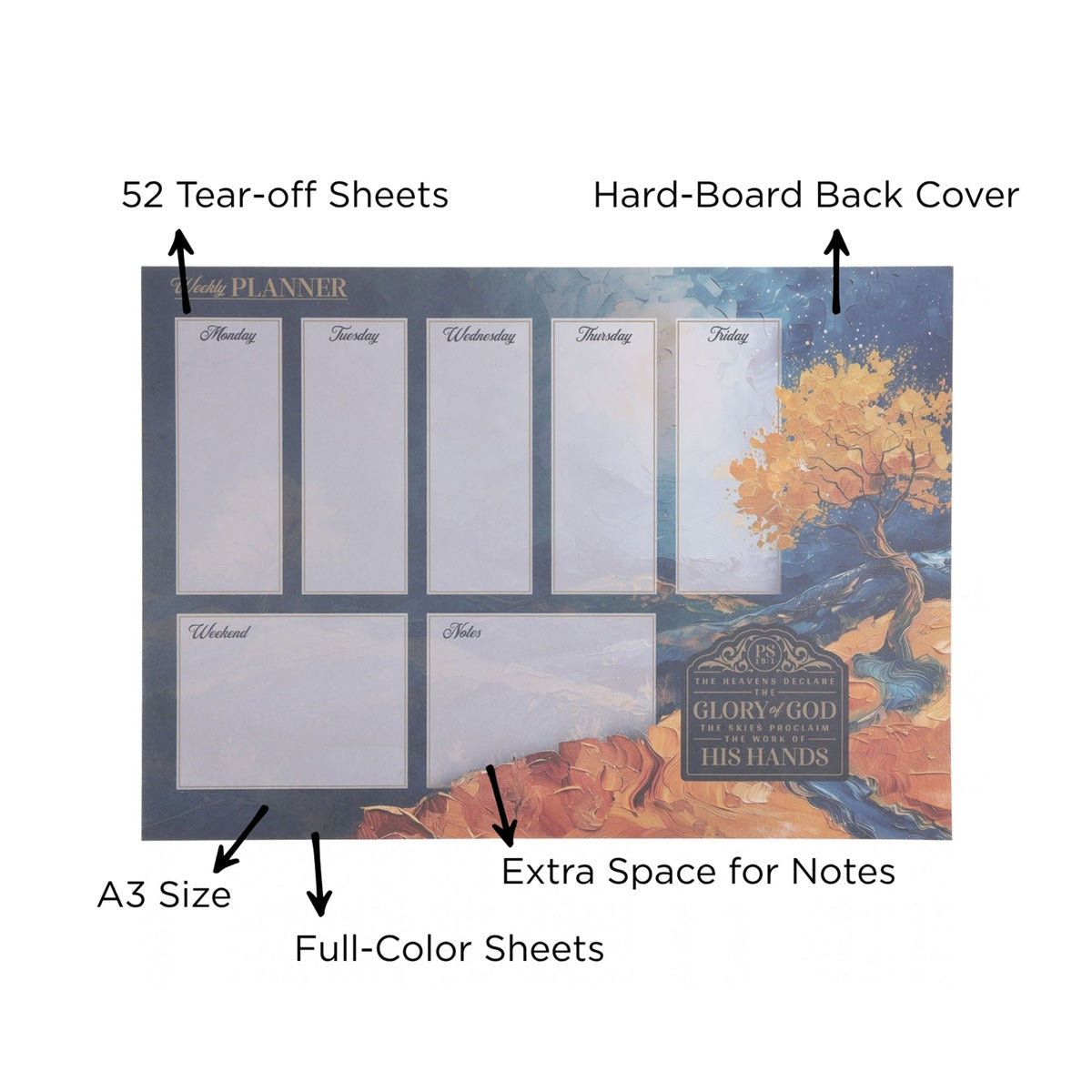 A3 Weekly Desk Planner - Glory of God