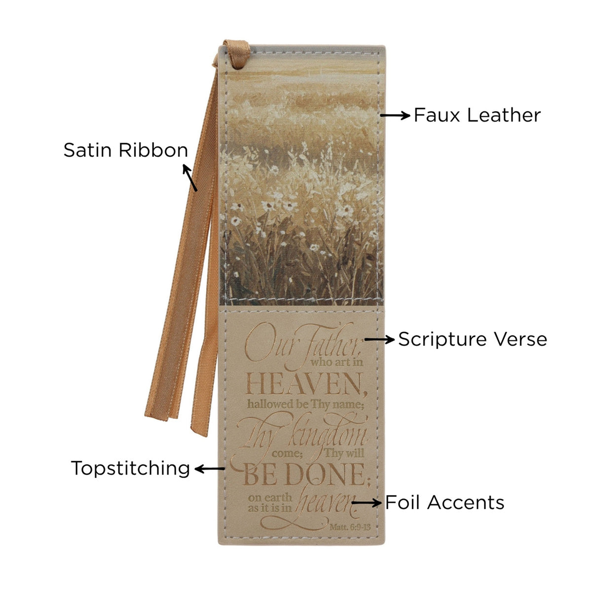 The Lord's Prayer Faux Leather Bookmark
