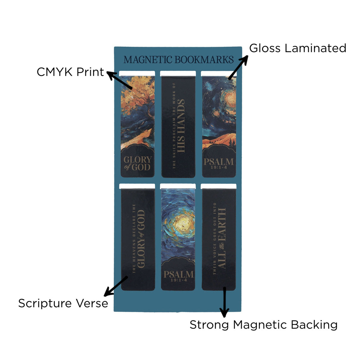 Glory of God Six-Piece Magnetic Bookmark Set